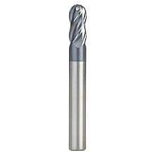 1/4" Dia x 1/2" High Performance Solid Carbide CNC Steel, Helix Spiral Ball Nose with AlTiN Coating 4-Flute, 1/4" Shank, 2" Long Up-Cut Router Bit, /End Mill