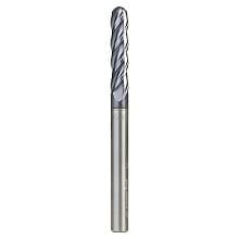 1/4" Dia x 1-1/8" High Performance Solid Carbide CNC Steel, Helix Spiral Ball Nose with AlTiN Coating 4-Flute, 1/4" Shank, 3" Long Up-Cut Router Bit, /End Mill
