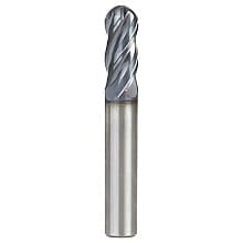 3/8" Dia x 7/8" High Performance Solid Carbide CNC Steel, Helix Spiral Ball Nose with AlTiN Coating 4-Flute, 3/8 Shank, 2-1/2" Long Up-Cut Router Bit, /End Mill