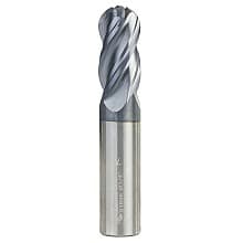 3/4" Dia x 1-1/2" High Performance Solid Carbide CNC Steel Helix Spiral Ball Nose Long Up-Cut Router Bit/End Mill, 4-Flute, 3/4" Shank