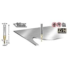 3/16" x 2" x 1/2" Up-Cut 'O' Aluminum Cutting CNC Spiral Router Bit, 2-Flute, 1/4" shank