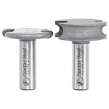 1-1/2" Dia x 1/2" Carbide Tipped Flute Beading Bit, 1/8" Radius, 1/2" Shank Set