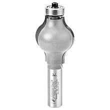 1-1/4" Dia x 1-1/2" Carbide Tipped Handrail Chamfer Bit, 1/8" x 1/2" Radius, 1/2" Shank