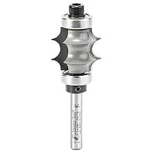 1" Dia x 7/8" Carbide Tipped Multi-Edge Beading Bit, 3/16" Radius, 1/4" Shank with Double Ball Bearing