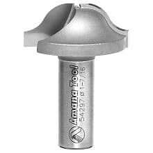 1-7/16" Dia x 19/32" Carbide Tipped Base Molding Ogee Bit, Edge Detail 5/16" x 3/8" Radius, 1/2" Shank
