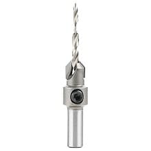 25/64" x 2-3/4" Carbide Tipped Countersink Bit with Slow Spiral Stepped Drill, 5/16" Shank