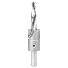 1-1/8" Dia x 1/2" Carbide Tipped Shankless Counterbore with Slow Spiral Drill, 1/2" Drill Shank