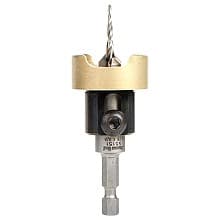 3/8" x 1/8" Carbide Tipped Countersink Bit with Tapered Drill/Adjustable Depth Stop, #6 Screw