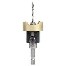 3/8" x 9/64" Carbide Tipped Countersink Bit with Tapered Drill/Adjustable Depth Stop, #6 Screw