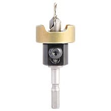 3/8" Dia x 7/64" Drill Dia 82° Carbide Tipped Countersink with Adjustable Depth Stop/No-Thrust Ball Bearing for Festool CENTROTEC System