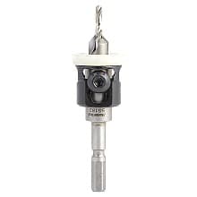 3/8" Dia x 1/8" Drill Dia 82° Carbide Tipped Countersink with Adjustable Low Friction Depth Stop for Festool CENTROTEC System