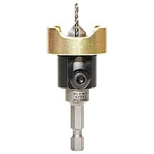 3/8" x 5/64" Carbide Tipped Countersink Bit with Adjustable Depth Stop/No-Thrust Ball Bearing, #6 Screw