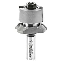 1-13/16" Dia x 1/2" to 1-3/16" Carbide Tipped V Paneling 45° Flush Trim Bit, 1/2" Shank with Ball Bearing Assembly