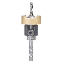 1/2" x 2-3/4" Carbide Tipped Countersink Bit with Adjustable Depth Stop/No-Thrust Ball Bearing, #10 Screw