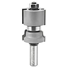1-9/64" Dia x 43/64" Carbide Tipped Reversible Ogee Bit, Window Sash/Rail 1/8" Radius, 1/2" Shank with Center Ball Bearing
