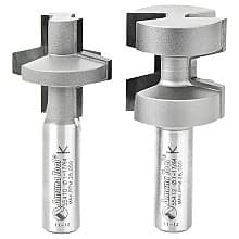 1-1/4" 2-Piece Wedge Tongue/Groove Bit, 2-Flute, 1/2" Shank