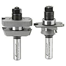 1-7/8" Dia x 5/8" to 1-1/8" Carbide Tipped Adjustable Straight with Bevel Instile and Rail System, 18°, 1/2" Shank Set