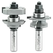 1-5/8" Dia x 5/8" to 1-1/8" Carbide Tipped Adjustable Concave Instile and Rail System, 1/4" Radius, 1/2" Shank Set