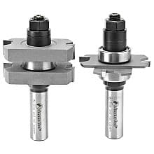 1-7/8" Dia x 5/8" to 1-1/8" Carbide Tipped Adjustable Mission Style Straight Instile and Rail System, 1/2" Shank Set