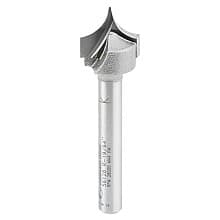 19/32" Dia x 1/2" Carbide Tipped Point Cutting Roundover 19/64" Radius Router Bit, 1/4" Shank