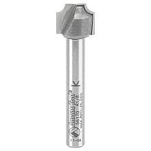 1/2" Dia x 3/8" Carbide Tipped Plunge Beading Bit, 1/8" Radius, 1/4" Shank