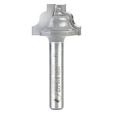 13/16" Dia x 33/64" Carbide Tipped Plunging Ogee Stile 1/8" Radius, 1/4" Shank