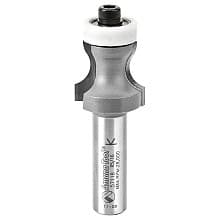 1" Dia x 7/8" Carbide Tipped Countertop No-Drip with Ultra-Glide Radius Bearing Guide Solid Surface, 5/16" Angle, 1/2" Shank