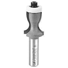 1" Dia x 1-1/8" Carbide Tipped Countertop No-Drip with Ultra-Glide Radius Bearing Guide Solid Surface, 5/16" Angle, 1/2" Shank