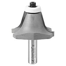 2-1/4" Dia x 1-1/4" Carbide Tipped Undermount Bowl Solid Surface Round Over Bit, 18°, 1/2" Shank