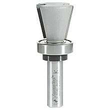 1-1/8" Dia x 1" Carbide Tipped Solid Surface Top Mount Bowl 14° Angle Router Bit, 1/2" Shank