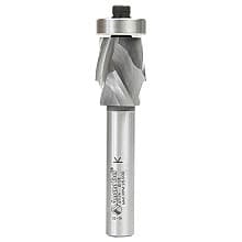 22mm x 3-15/16" Spiral Flush Trim Compression Bit with Lower Ball Bearing, 2-Flute, 1/2" Shank