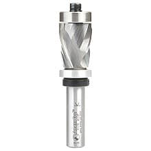 7/8" x 3-3/4" Spiral Flush Trim Compression Bit with Upper/Lower Ball Bearing, 2-Flute, 1/2" Shank