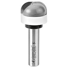 1-1/8" x 3/8" Radius Cove Bit/Backsplash with Bearing Guide Solid Surface, 2-Flute, 1/2" Shank