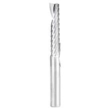 8mm Dia x 38mm Metric Solid Carbide CNC Spiral 'O' Single Flute, Aluminum Cutting, 8mm Shank, 76mm Long Up-Cut Router Bit