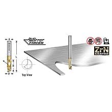 1/8" x 2" x 1/4" Up-Cut 'O' Aluminum Cutting CNC Spiral Router Bit, 1-Flute, 1/4" shank