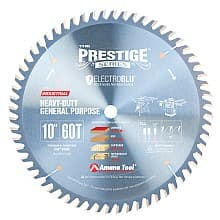 10" x 60 Teeth Heavy Duty Electro-Blu Non-Stick Coated Cross-Cut/Cut-Off Saw Blade