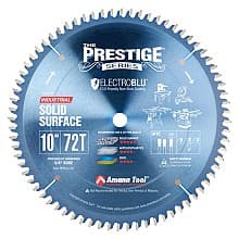 10" x 72 Teeth Electro-Blu Non-Stick Coated Solid Surface Saw Blade