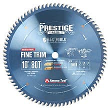 Prestige 10" x 80 Teeth Electro-Blu Non-Stick Coated Trim Saw Blade