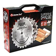 Prestige 8" x 24 Teeth Dado Saw Blade Set with Six 4-Wing Chippers