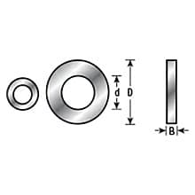 0.356" Dia x 1/4" Inner Dia Steel Flat Lock Washer
