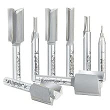 8-Piece High Production Straight Plunge Bit Collection, 1/4" Shank