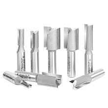 8-Piece High Production Straight Plunge Bit Collection, 1/2" Shank