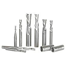 8-Piece Down-Cut CNC Spiral Router Bit Set