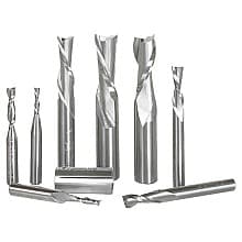 8-Piece Up/Down-Cut CNC Spiral Router Bit Set