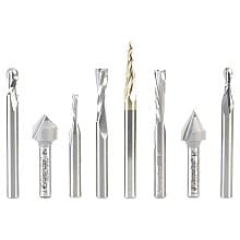 8-Piece General Purpose CNC Router Bit, 1/4" Shank