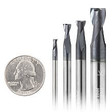 4-Pack CNC Steel/Stainless Steel Cutting Spiral End Mill Router Bit with AlTiN Coating