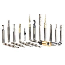 18-Piece CNC Aluminum Cutting Advanced Router Bit Collection, 1/4" Shank