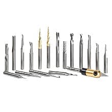 18-Piece Plastic Cutting Advanced Router Bit Collection, 1/4" Shank