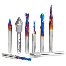 8-Piece General Purpose CNC Collection III Router Bit Set, 1/4" Shank