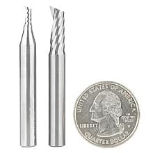 2-Piece CNC Aluminum Cutting 'O' Flute Spiral Router Bit Pack, 1/4" Shank